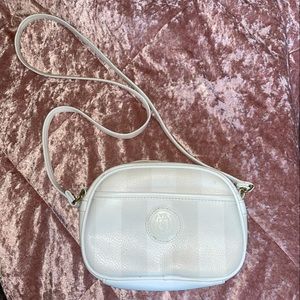 White cross-body purse